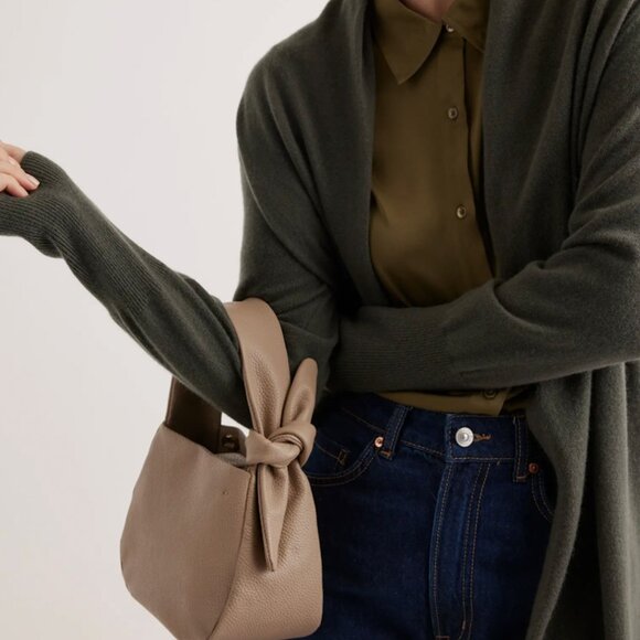 Italian Leather Mini Bow Bag (Cognac) - Picture 8 of 13